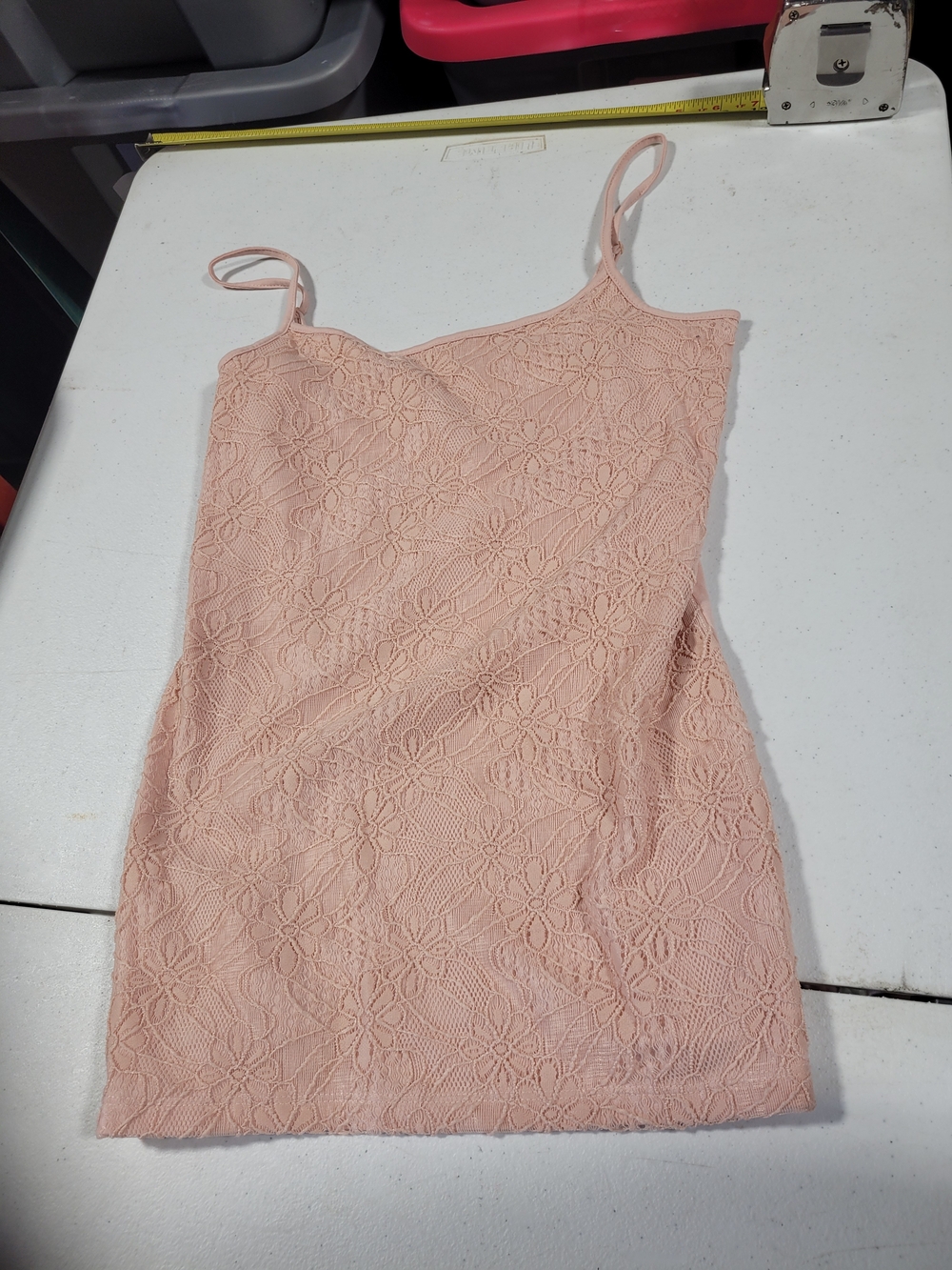 Ann Taylor Blush Pink Lace Spaghetti Strap Mini Top